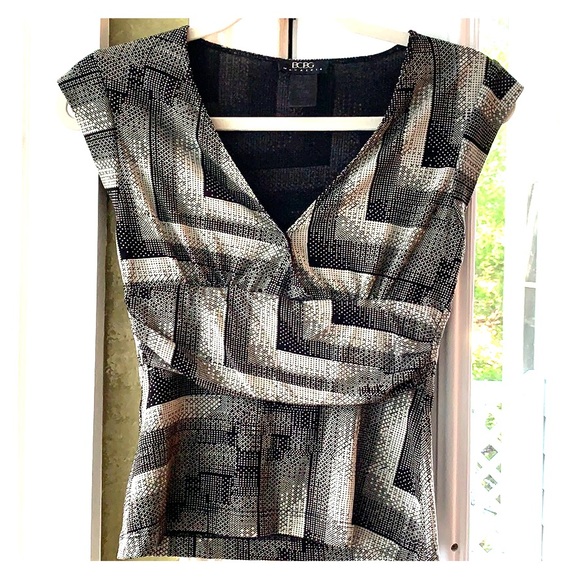 BCBG MaxAzria black gray shirt XS - Picture 1 of 5